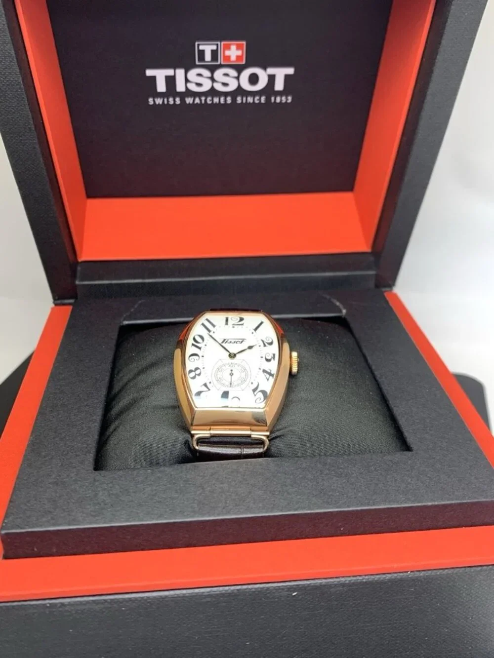 Tissot Heritage Watch T1285053601200 Swiss Hand Wind White Dial Brown Leather